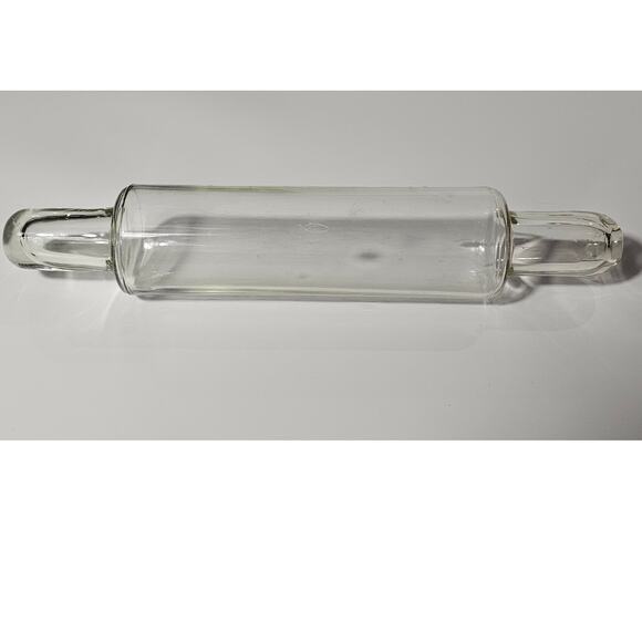 Vintage Clear Handblown Glass Rolling Pin Needs Cork Stopper Kitchen Decor - Picture 1 of 4